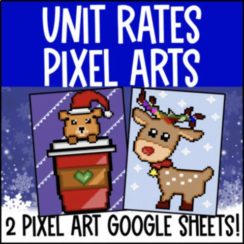 Thumbnail for Unit Rates Digital Pixel Art | Unit Pricing