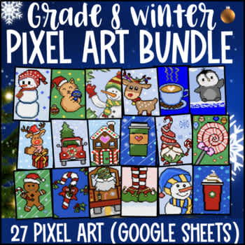 [Winter] 8th Grade Math Pixel Art BUNDLE