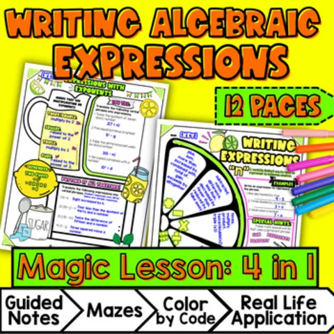 Thumbnail for Writing Algebraic Expressions Guided Notes