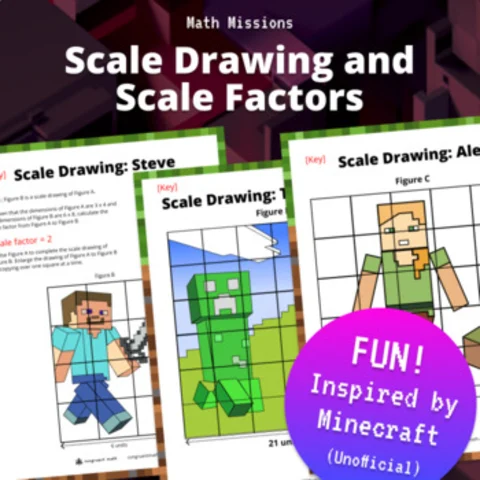 Thumbnail for Scale Drawing Activity | Minecraft | Scale Factors