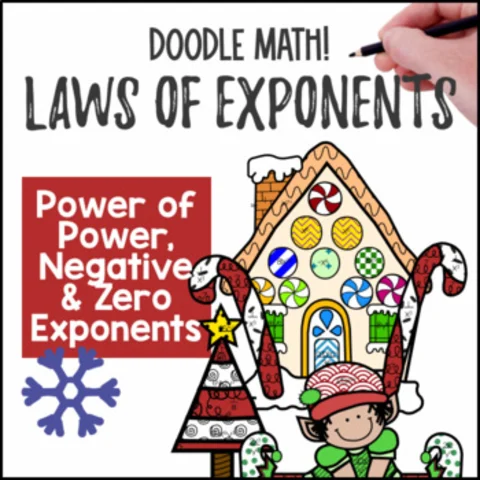 Thumbnail for Power, Zero & Negative Exponent Rules | Christmas Doodle Math & Color by Number
