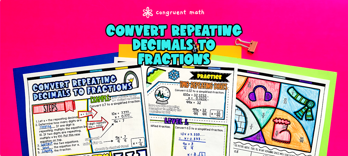 Converting Repeating Decimals to Fractions Lesson Plan Congruent Math