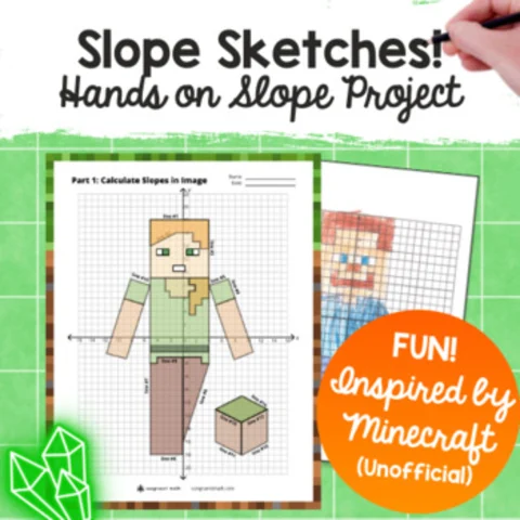 Thumbnail for Slope Sketches: Draw & Calculate Slope of Lines — Minecraft Math Project