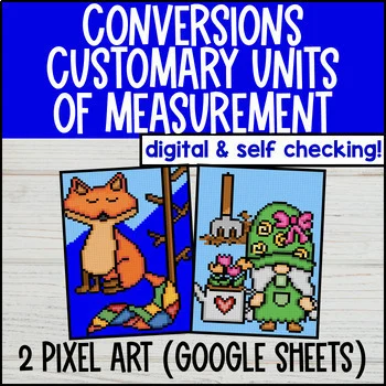 Thumbnail for Measurement Conversions Digital Pixel Art | Customary Units | 5th Grade Activity