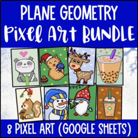 Thumbnail for Plane Geometry Pixel Art BUNDLE: Similar Figures, Circles â€” Google Sheets