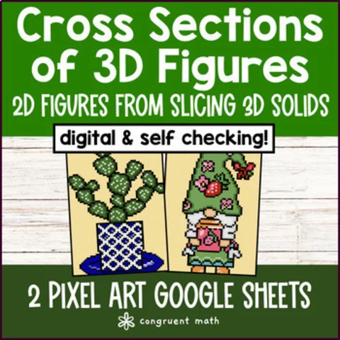 Thumbnail for Cross Sections of 3D Figures Pixel Art | Slicing Prisms Pyramids