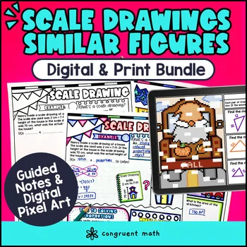 Thumbnail for Scale Drawings & Scale Factors Digital & Print | Scaled Copies | Notes Pixel Art
