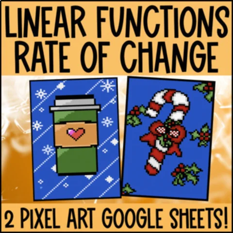 Thumbnail for [Winter] Linear Equations in Slope Intercept Form Digital Pixel Art Google Sheet