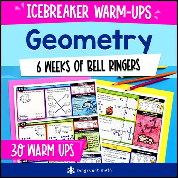 Thumbnail for Geometry Area, Volume, Coordinate Plane 6th Grade Warm Ups Bell Ringers