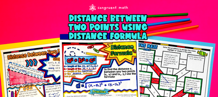 Distance Between Two Points Guided Notes w/ Doodles | Pythagorean Theorem Lesson Plan