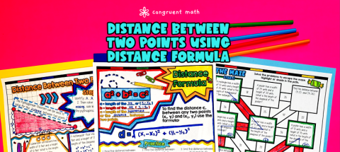 Thumbnail for Distance Between Two Points Guided Notes w/ Doodles | Pythagorean Theorem Lesson Plan