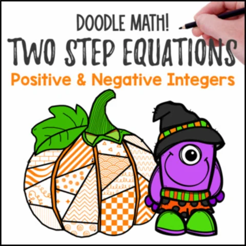 Thumbnail for [Fall Halloween] Two Step Equations — Doodle Math, Twist on Color by Number