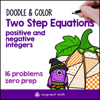 Thumbnail for Two Step Equations | Doodle Math: Twist on Color by Number | Fall Worksheets