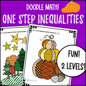 Thumbnail for Solving One Step Inequalities | Doodle Math Twist on Color by Number Worksheet