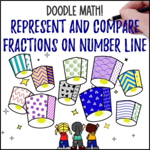 Thumbnail for Fractions on a Number Line Doodle & Color by Number
