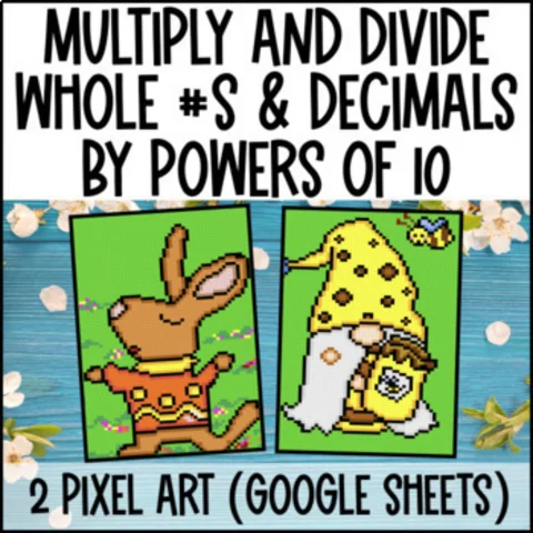 Thumbnail for Multiply & Divide by Powers of 10 Pixel Art | Whole & Decimals | Google Sheets