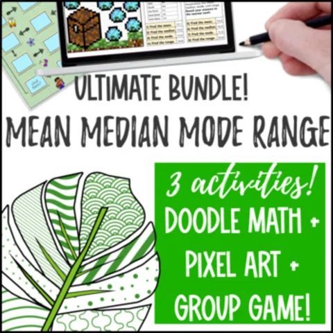 Thumbnail for Mean Median Mode Range Activity BUNDLE | 6th Grade Math | Print & Digital