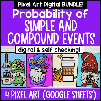Thumbnail for Probability of Simple and Compound Events Digital Pixel Art BUNDLE