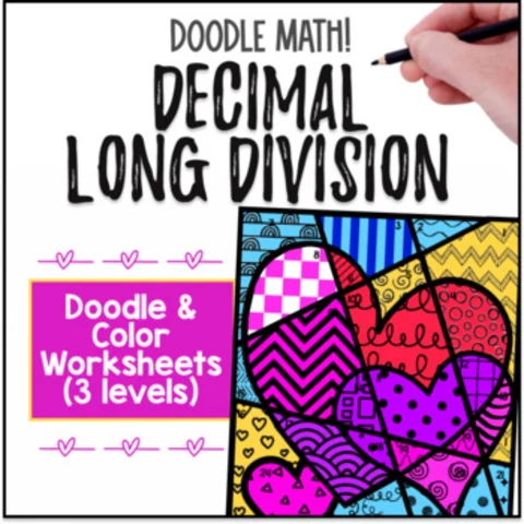 Thumbnail for Long Division with Decimals | Doodle Math: Twist on Color by Number
