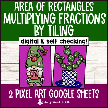 Thumbnail for Multiplying Fractions by Tiling | Digital Pixel Art | Area of Rectangles