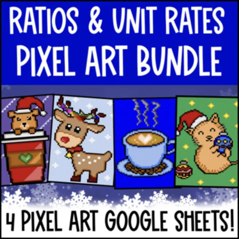 Thumbnail for Ratios and Unit Rates Digital Pixel Art BUNDLE | Equivalent Ratios