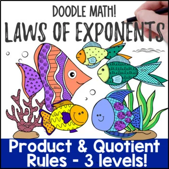 Thumbnail for Product & Quotient Exponent Laws Rules | Doodle Math: Twist on Color by Number