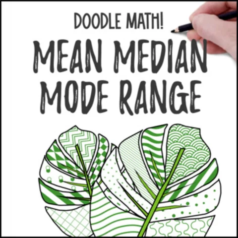 Thumbnail for Mean Median Mode Range Doodle & Color by Number