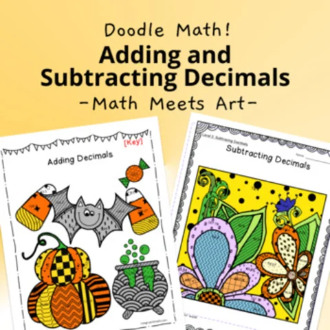 Thumbnail for Adding and Subtracting Decimals Doodle & Color by Number