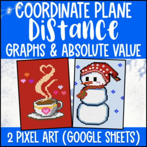 Thumbnail for Distance on the Coordinate Plane Graphs, Absolute Value â€” 2 Pixel Art Google