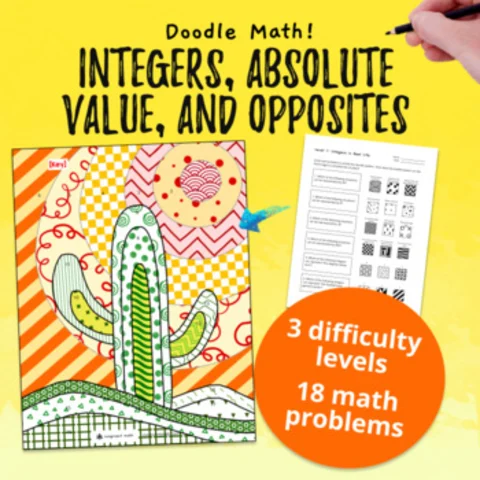 Thumbnail for Integers, Opposites, Absolute Value — Doodle Math: Twist on Color by Number