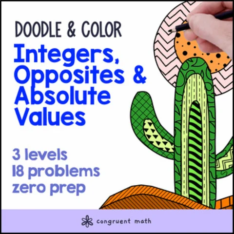 Thumbnail for Integers, Opposites, Absolute Values | Doodle Math: Twist on Color by Number