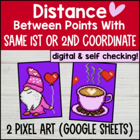 Thumbnail for Coordinate Plane Distance Using Absolute Value (Same 1st or 2nd)â€” 2 Pixel Art
