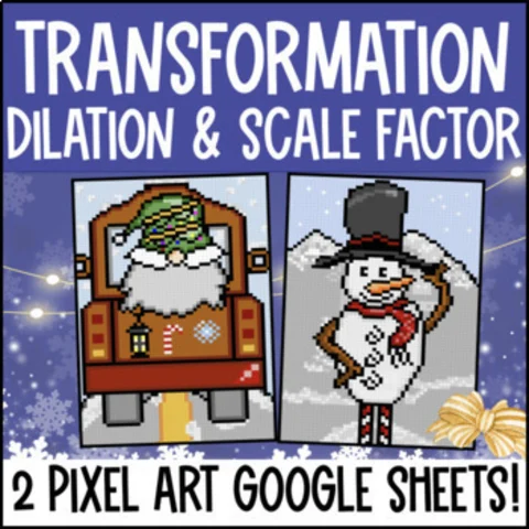 Thumbnail for Dilation Digital Pixel Art | Scale Factor | Transformations Google Sheets