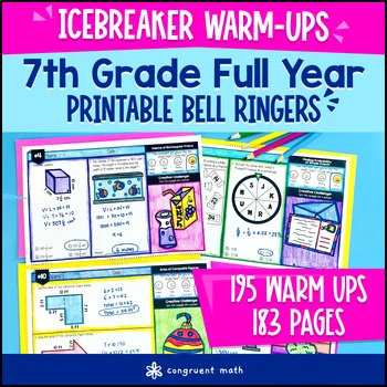 7th Grade Math Warm Ups Full-Year Bell Ringers Back to School BUNDLE CCSS TEKS