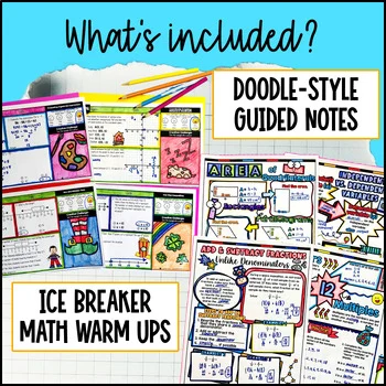 6th Grade Math Curriculum CCSS Notes, Warm Ups, Pixel Art, Worksheets ...