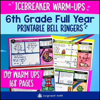 Thumbnail for 6th Grade Math Warm Ups Full-Year Bell Ringers Back to School BUNDLE CCSS TEKS
