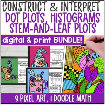 Thumbnail for Dot Plots, Histograms, Stem-and-Leaf Plots Activity BUNDLE | Digital & Print