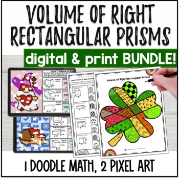 Thumbnail for Volume of Rectangular Prisms Activity BUNDLE | Print & Digital St. Patrick's Day