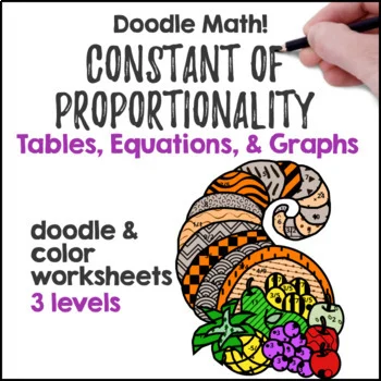 Constant of Proportionality Doodle & Color by Number