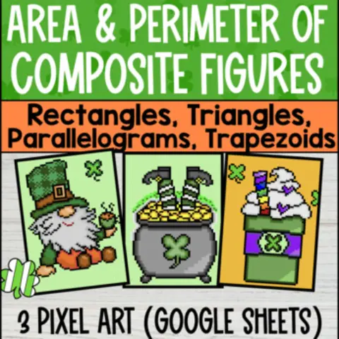 Thumbnail for Area and Perimeter of Composite Figures Triangles Quadrilaterals — 3 Pixel Art