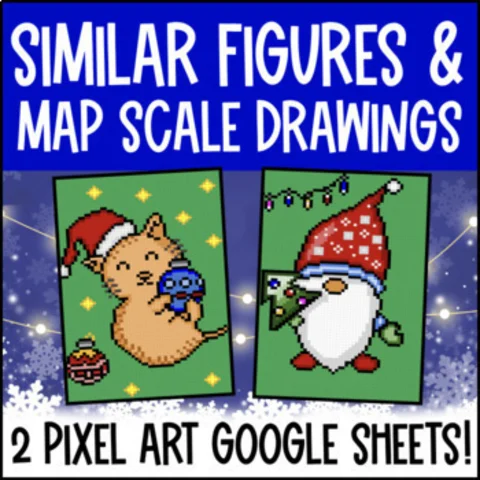 Thumbnail for Similar Figures Digital Pixel Art | Scale Factors, Map Scale Drawings
