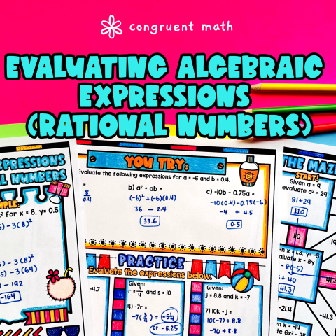 Thumbnail for Evaluating Algebraic Expressions Lesson Plan (Rational Numbers) 