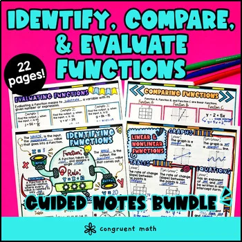 Identifying & Comparing Linear vs. Nonlinear Functions Guided Notes ...