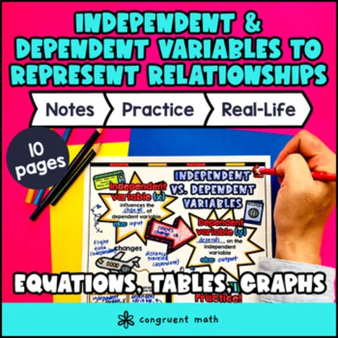 Thumbnail for Independent and Dependent Variables Quantitative Relationships Guided Notes