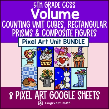 Volume Pixel Art Unit BUNDLE | 5th Grade CCSS | Cubic Units, Prisms