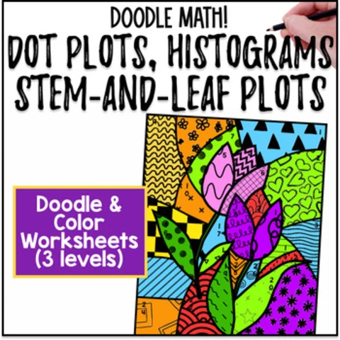 Thumbnail for Dot Plots Histograms Stem-and-Leaf Plots | Doodle Math: Twist on Color by Number