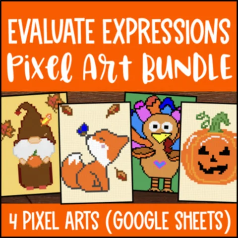 Thumbnail for Evaluating Numerical & Algebraic Expressions Pixel Art | Thanksgiving Google