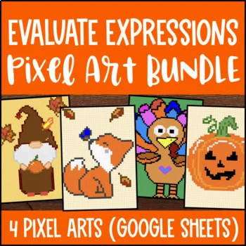 Thumbnail for Evaluating Numerical & Algebraic Expressions Pixel Art | Substitution PEMDAS