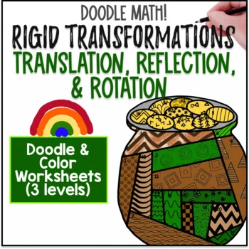 Thumbnail for Transformations | Doodle Math Color by Number Worksheets | St. Patrick's Day