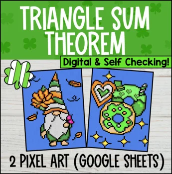 Thumbnail for Triangle Sum Theorem Digital Pixel Art | Angles & Triangles | Google Sheets